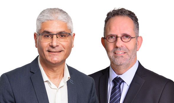 מימין: בנצי אדירי, מנכ״ל הפניקס גמא, צילום: תמר מצפי; ארז יוסף, גמא, צילום: נתי חדד